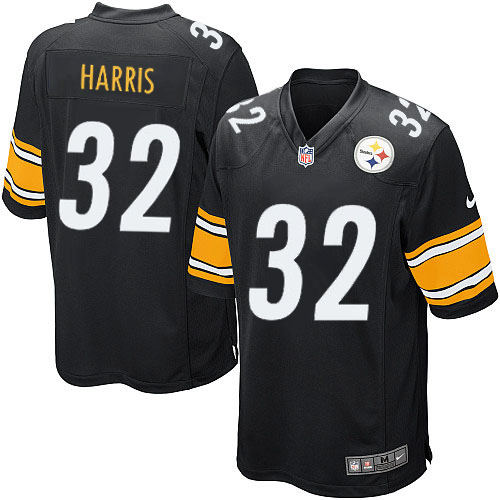 Men's Game Franco Harris Nike Jersey Black Home - #32 NFL Pittsburgh Steelers